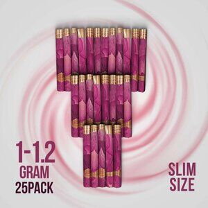 Real Rose Classic Slim Pre-Rolled Tubes Bulk – 25 Tubes Creamy Strawberry